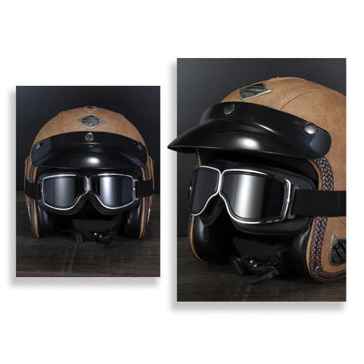 バイク ゴーグル スモーク レトロ 防風 ビンテージ 反射 おしゃれ スノボ 眼鏡対応 防塵 |  | 04