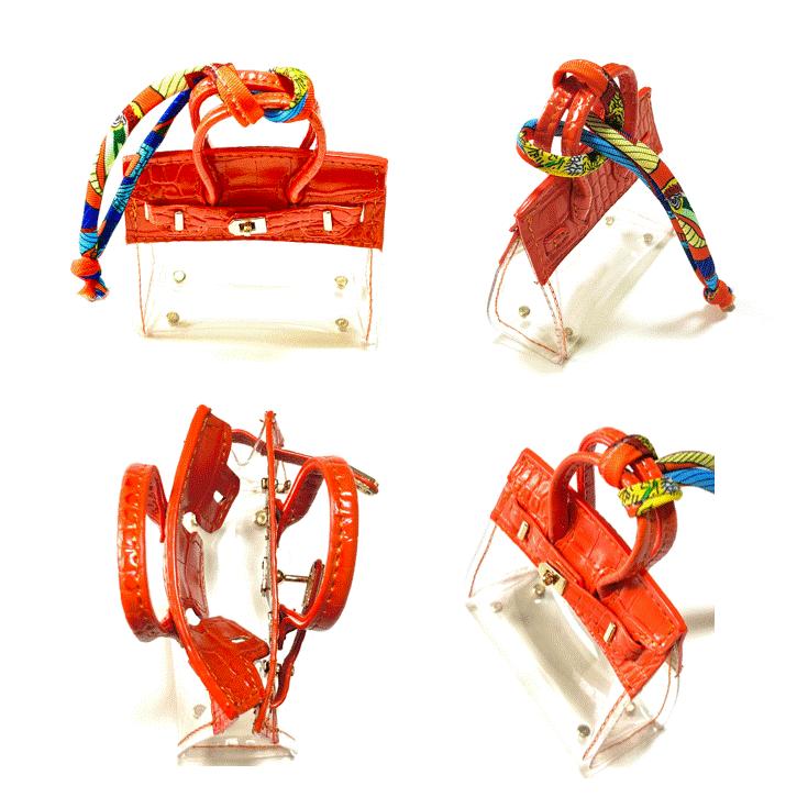 バッグチャーム スマートキーケース エアーポッズケース ミニバッグ 小物入れ スカーフ タッセル装飾 |  | 10