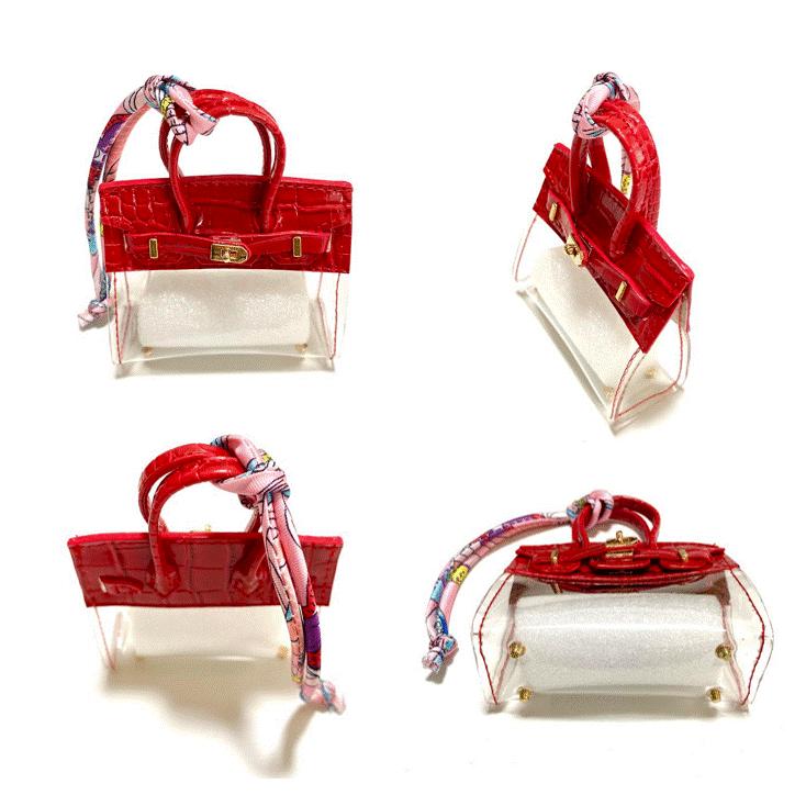 バッグチャーム スマートキーケース エアーポッズケース ミニバッグ 小物入れ スカーフ タッセル装飾 |  | 11