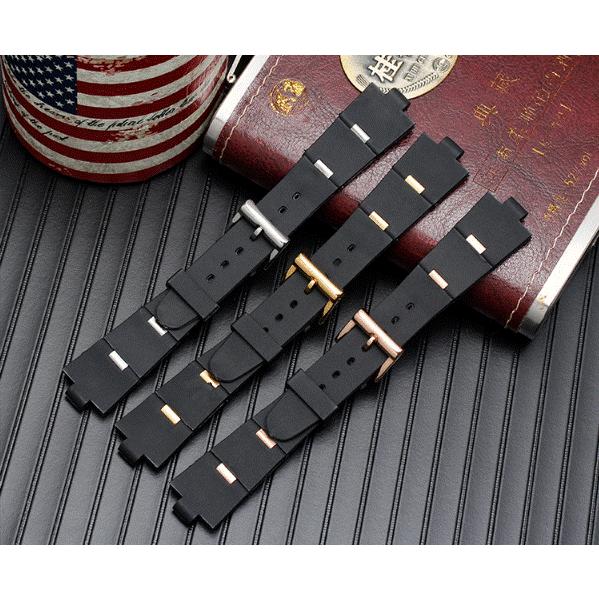 ディアゴノ用 ラバーベルト ブラック 22mm ブルガリ 互換 腕時計 交換
