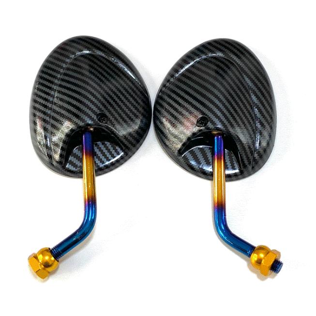 ヤマハ系スクーター カーボンショートミラー バイク ショートミラー 台湾ミラー 汎用 チタン カーボン M8 M10