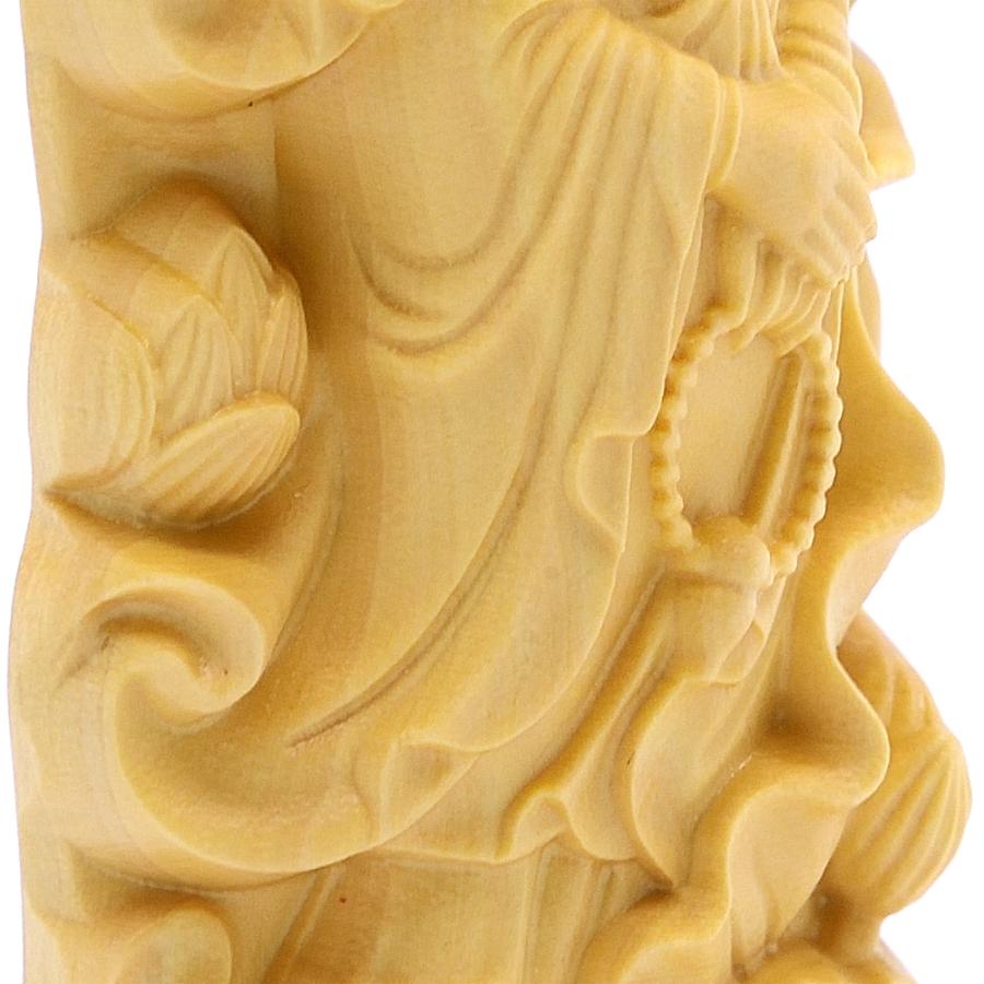 観音菩薩像 木彫り 彫刻 仏像 お守り 8.5cm 柘植 ツゲ 観世音菩薩 観