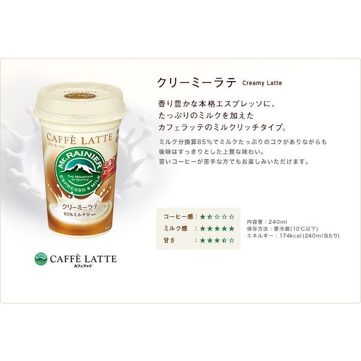 森永乳業 マウントレーニア カフェラッテ クリーミーラテ 240ml×10本