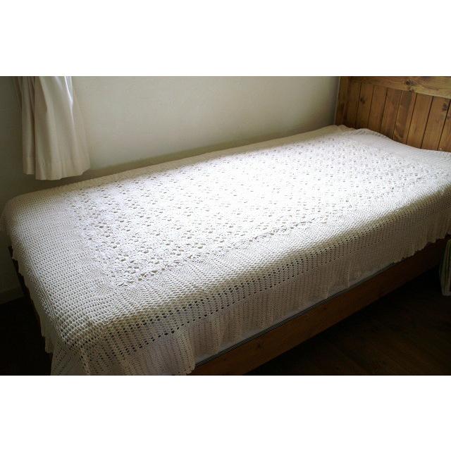クロシェマルチカバー 140×200 手編みレース ベットカバー クロシェマルチカバー 140×200 手編みレース ベットカバー