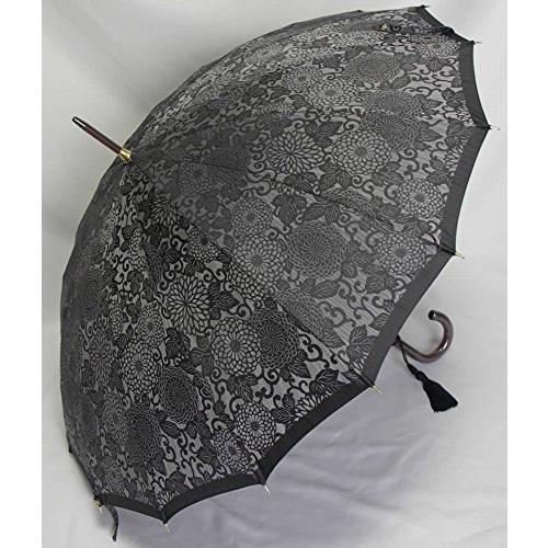 21年レディースファッション福袋特集 かすり Kasuri 前原傘 ブランド レディース 長傘 婦人用 雨傘 皇室御用達 前原光榮商店 前原傘 絣 ジャカード織 菊柄 ブラッ 傘 Headshotsbar Com