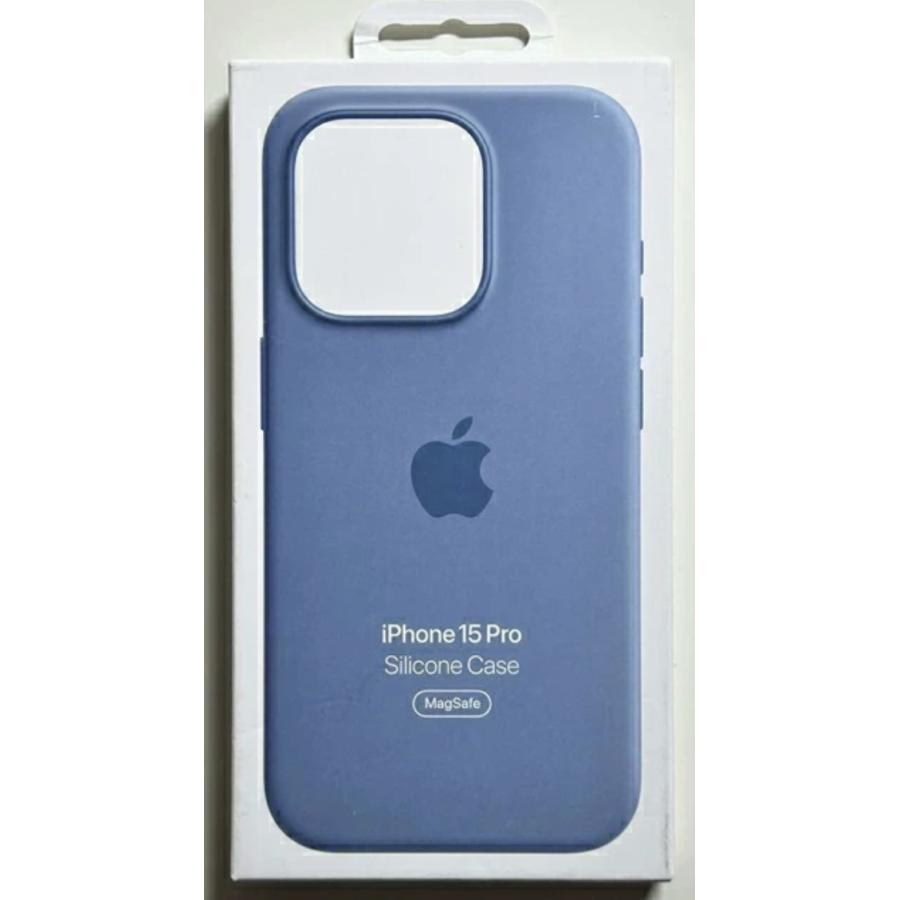 送料無料】iPhone 15 Pro シリコンケース・ウィンターブルー MagSafe