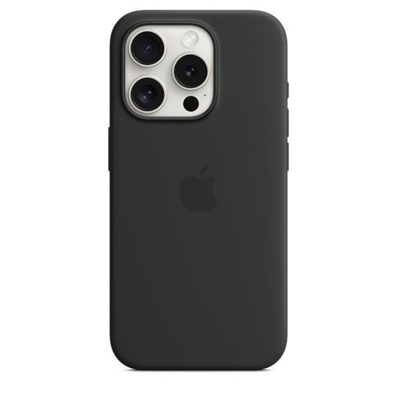 送料無料】iPhone 15 Pro シリコーンケース - ブラック MagSafe対応