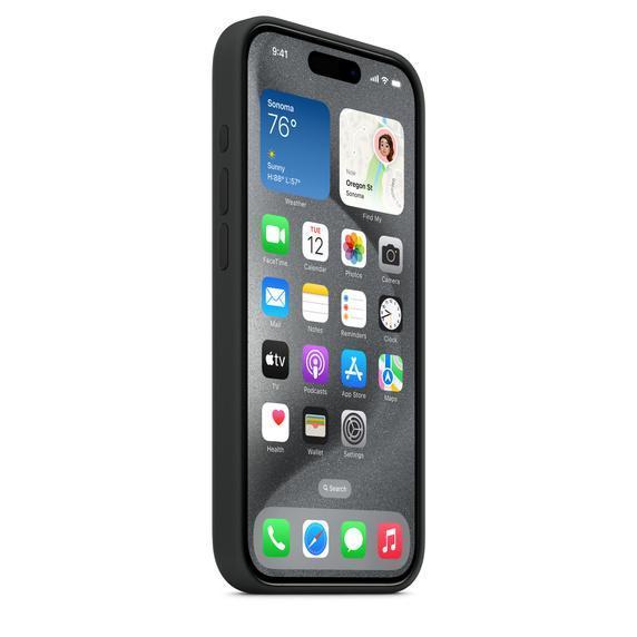 送料無料】iPhone 15 Pro シリコーンケース - ブラック MagSafe対応