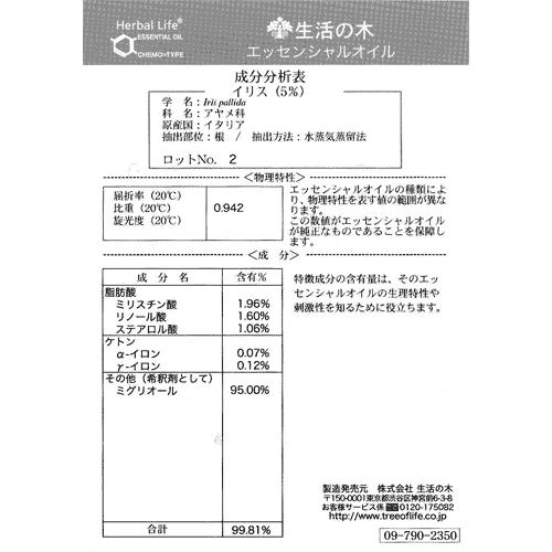 日本全国送料無料 生活の木 アロマ エッセンシャルオイル イリス 5 希釈液 10ml 精油 アロマ Web限定 Www Simon Page Com
