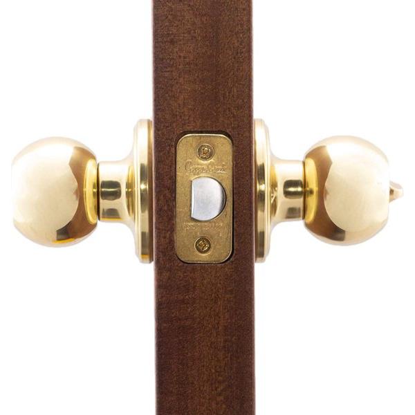 Copper Creek　ドア・ノブ　Polished Brass Ball Knob　（ロック式）　取っ手交換用ノブ・艶のある真鍮仕上げ｜heartlandtrading｜03