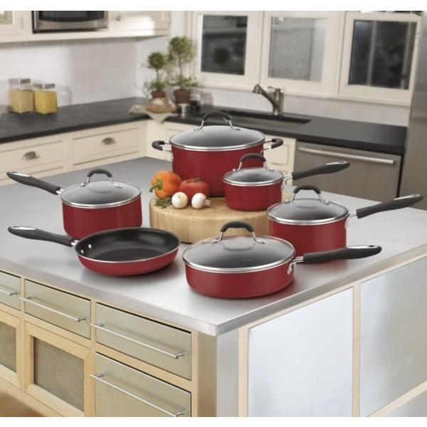 Cuisinart クイジナート　ノンスティック・クックウェアー6点セット　（赤）｜heartlandtrading｜02