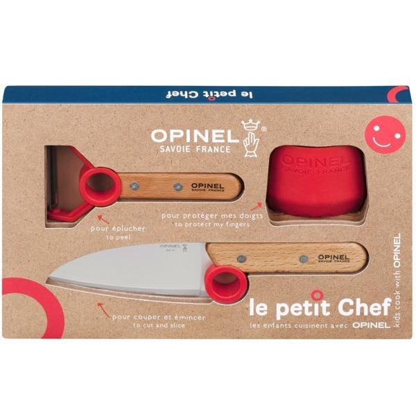 Opinel オピネル 子供用クッキング3点セット （レッド） 包丁・ピーラー・指ガード 【要：保護者監視 】の画像