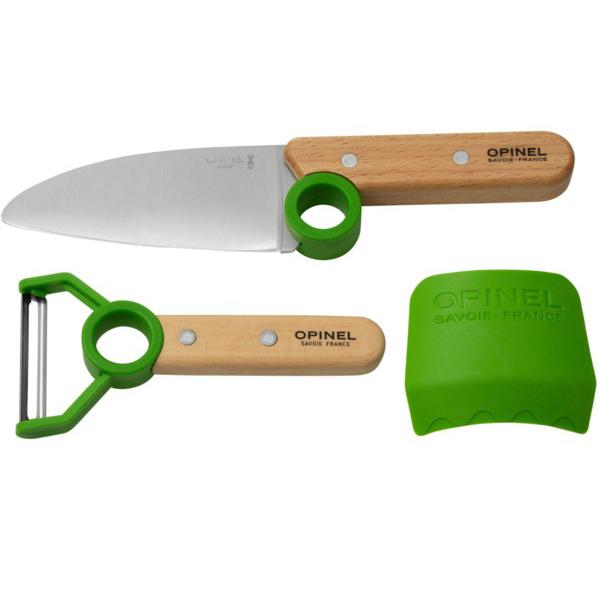 オピネル【Opinel】 子供包丁・ピーラー・指ガード 3点セット　食育　料理 Opinel オピネル 子供用クッキング3点セット （グリーン） 包丁