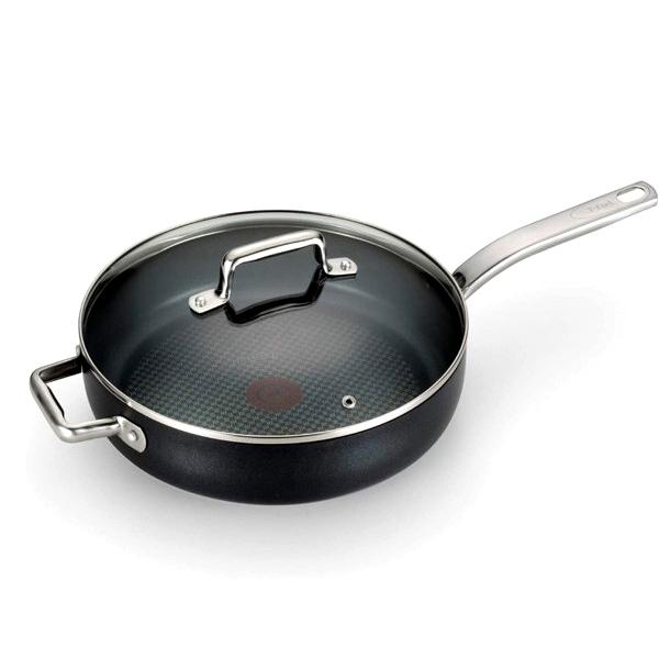 T-fal ティファール　ノンスティック・ソテーパン　4.7リットル浅型片手鍋　[IH対応]　ハードチタニウム・アンリミテッド