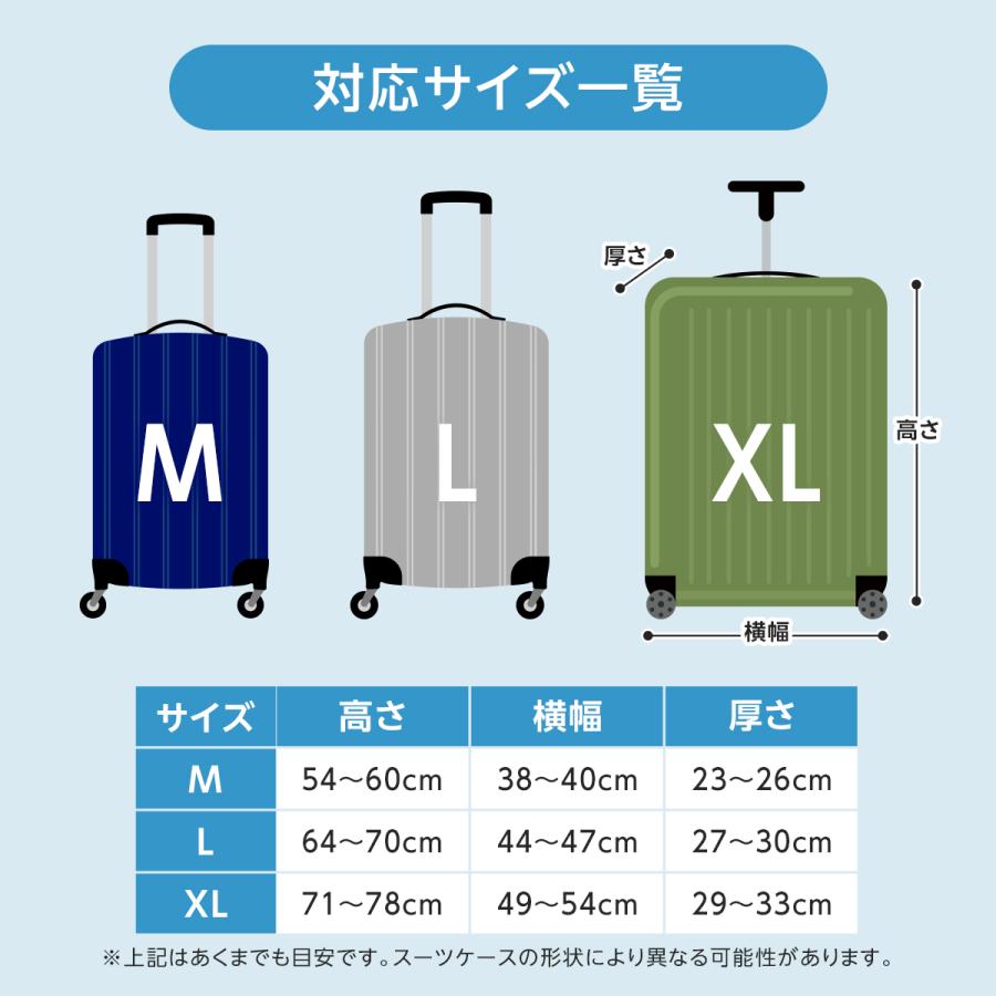 スーツケースカバー Mサイズ 伸縮 フィット 防水 大きい 小さい 簡単