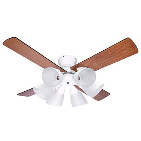 plusmore LED対応 6灯 シーリングファン Windouble ホワイト リモコン