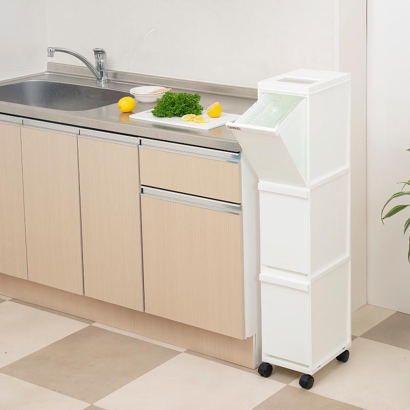 分別 ごみ箱 3段 スリムペール 30L キャスター付き 縦型 前開き