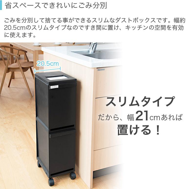 分別 ごみ箱 2段 スリムペール 20L キャスター付き 縦型 前開き 分別 ごみ箱 2段 スリムペール 20L キャスター付き 縦型 前開き