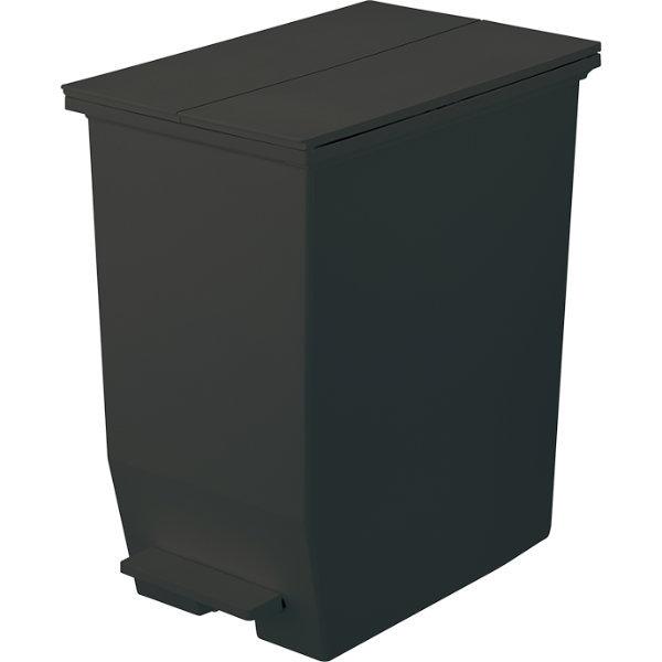 SOLOW ペダルオープンツイン 45L ゴミ箱 両開き ペダルペール ブラック