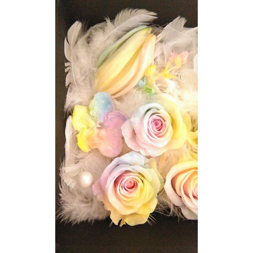 楽天ランキング1位】プリザーブドフラワー レインボーチューリップ