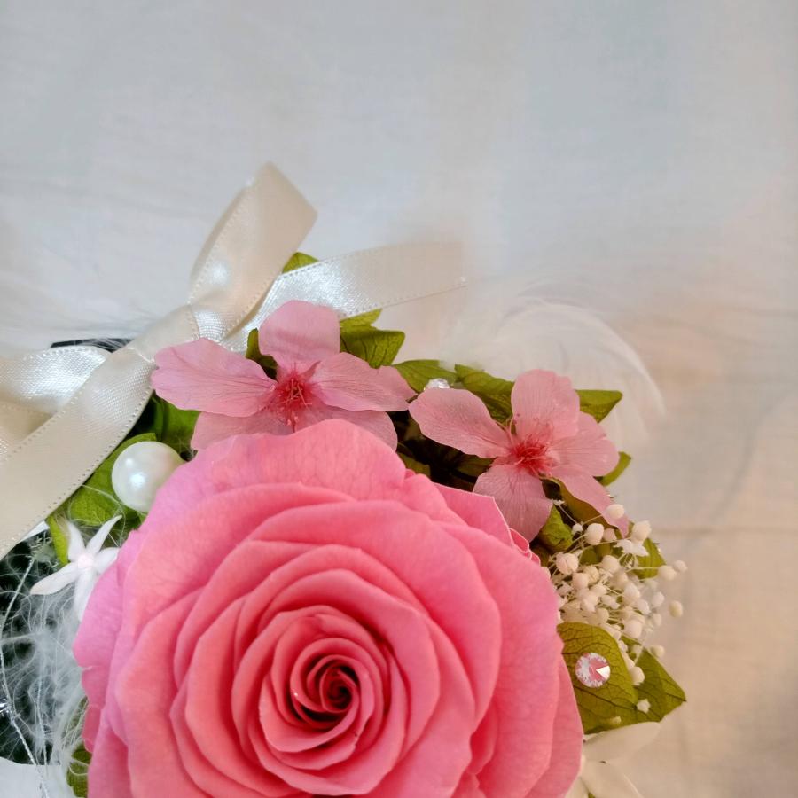 【高級プリザーブドフラワー】桜 ピンクバラ パール真珠 フラワーアレンジメント ケース入り 送料無料  誕生日  母の日 お祝い 結婚祝い 入学祝い プレゼント | フラワーマーケット花由 | 11