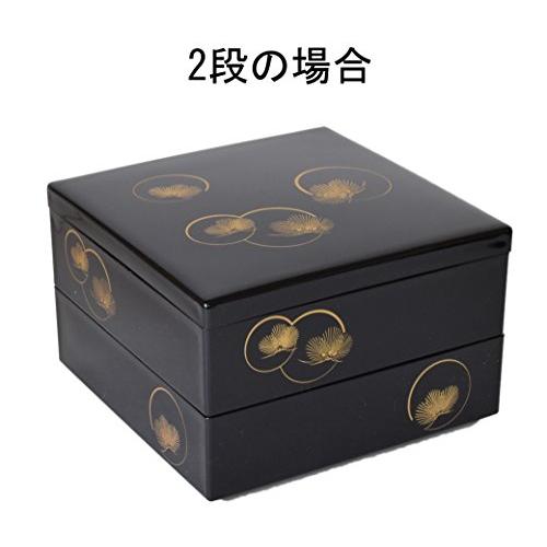 まえじゅう漆器 重箱 三段 光輪松 黒 金 伝統工芸 山中塗り 21cm 角型 4~5人用 日本製7R-603｜heartrefrain｜03