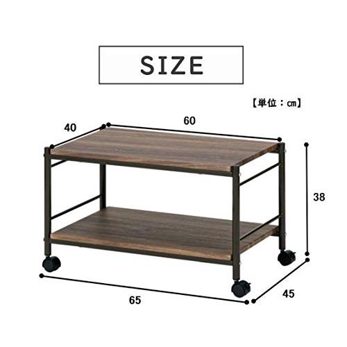 武田コーポレーション サイドテーブル ヴィンテージブラウン 65×45×38cm ヴィンテージ調 キャスター付 マルチテーブル T8-VCMT6｜heartrefrain｜02