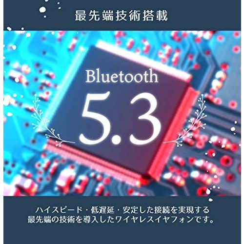 ワイヤレスイヤホン Bluetooth5.3 長時間再生 6時間 かわいい おしゃれ 人気 スポーツ イヤフォン ブルートゥース アンドロイド｜heartrefrain｜03