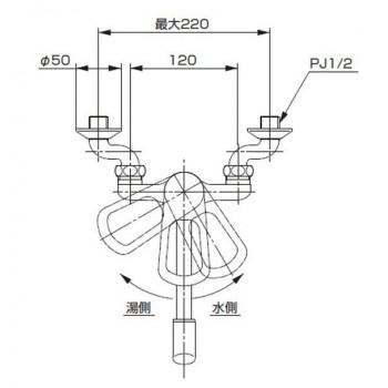 三栄水栓　SANEI　キッチン用(壁付)　シングル混合栓 K1700ED-4UR-13