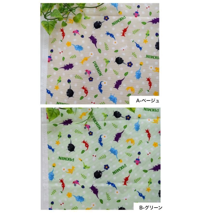 オックス ピクミン 布 生地 入園入学 綿 コットン バッグ プリン 巾着 スモック 妖精 キャラクター 水 綿 綿100％ ピクミンの仲間