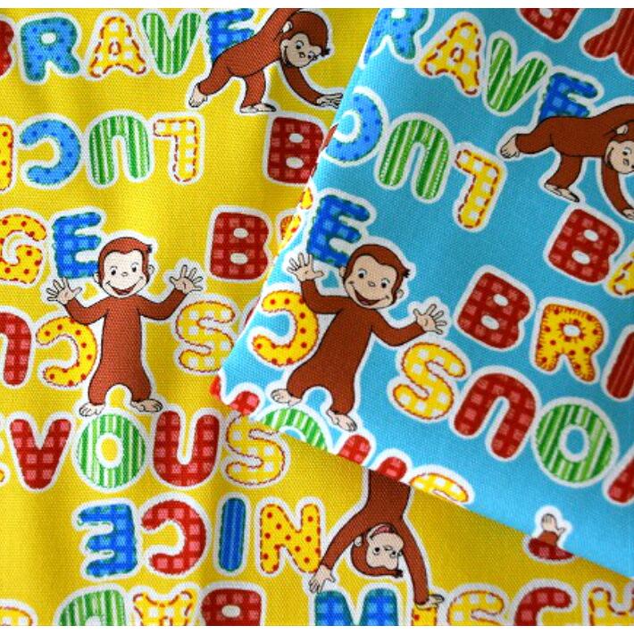 年キャラクター生地 おさるのジョージ 英語のお勉強 コットン100 オックス 生地 布 綿 キャラクター 入園 入学 通園 バッグ サル Yw cg 001 Fabric Store Heartsewing 通販 Yahoo ショッピング