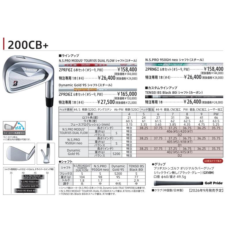 BRIDGESTONE（ブリヂストン） ブリヂストンゴルフ 200CB+ アイアン6本