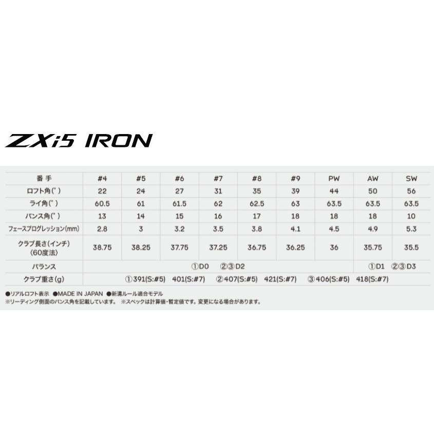 確認用 サイズ SRIXON スリクソン ZXi5 アイアン単品 2026年モデル VENTUS TR ZXi-II