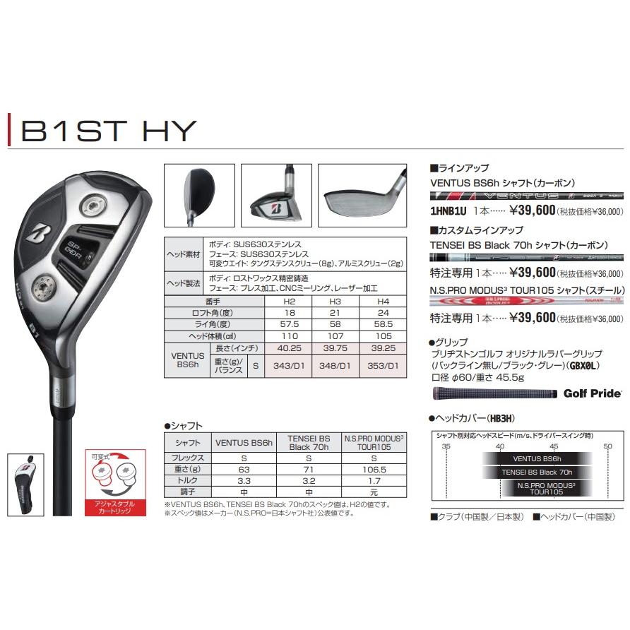 ブリヂストンゴルフ B1ST HY ハイブリッド TENSEI BS Black 70h｜heartstage｜04