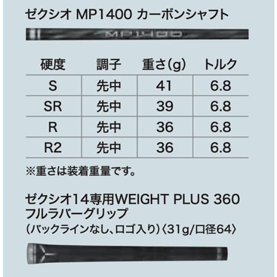XXIO XXIO14 ドライバー MP1400 カーボンシャフト ゴルフクラブ 1W