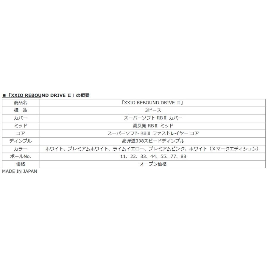 ダンロップ XXIO ゼクシオ リバウンド ドライブ2 1ダース(12球入)｜heartstage｜03