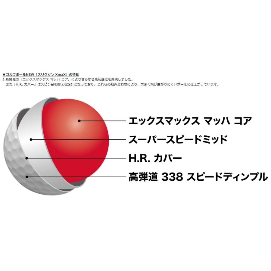 SRIXON イエロー/3ダース SRIXON(スリクソン) XmaX ゴルフボール 2026