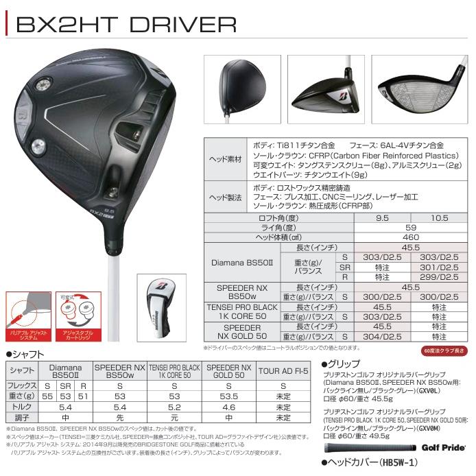 BRIDGESTONE GOLF ブリヂストンゴルフ BX2HT ドライバー SPEEDER NX