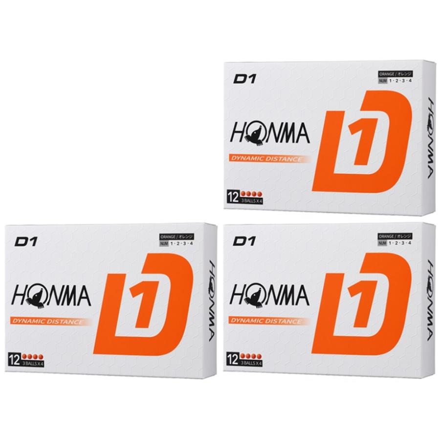 HONMA D1 SPIN オレンジ 3ダースセット HONMA GOLF 本間ゴルフ ボール 2024年モデル D1 3ダースセット