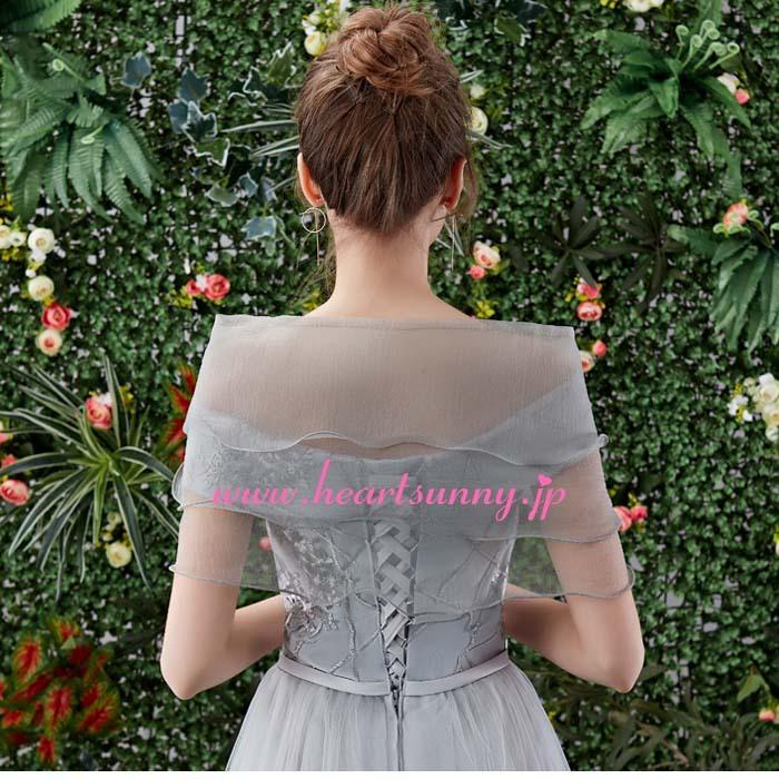 結婚式ボレロ シルクチュールストール ホワイト/ピンク/ブラック