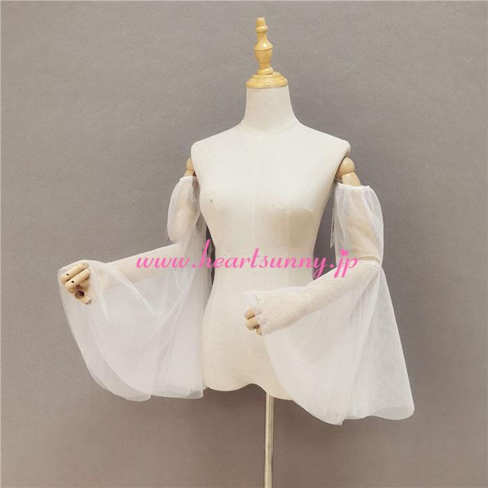 フレアスリーブ 付け袖 二の腕カバー アームカバー ゴム留め ボレロ