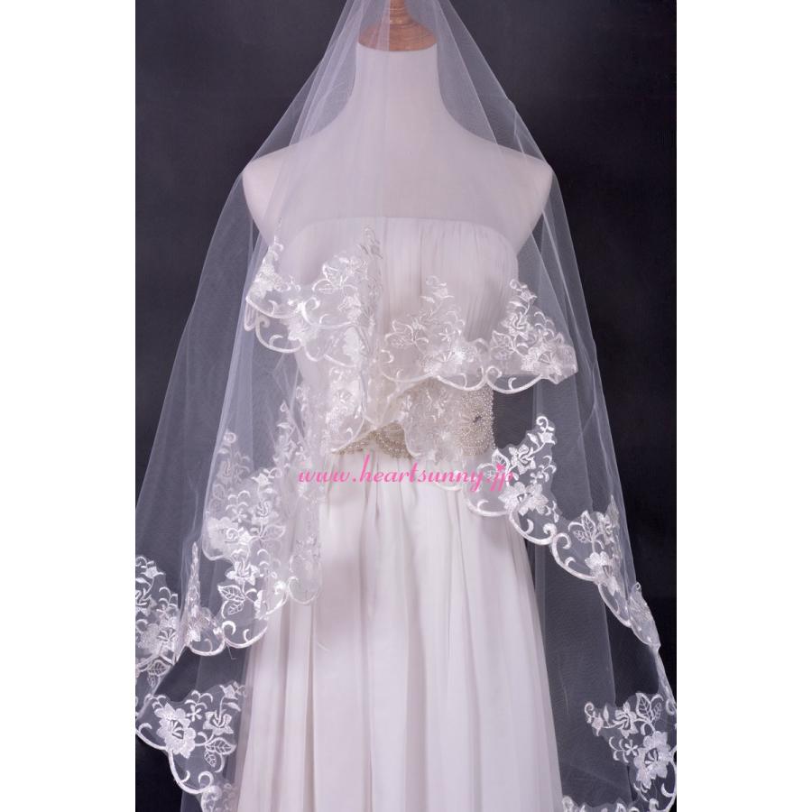 ウェディングベール ロングマリアベール 花柄レース 2 8m T001 T001 Heartsunny 通販 Yahoo ショッピング