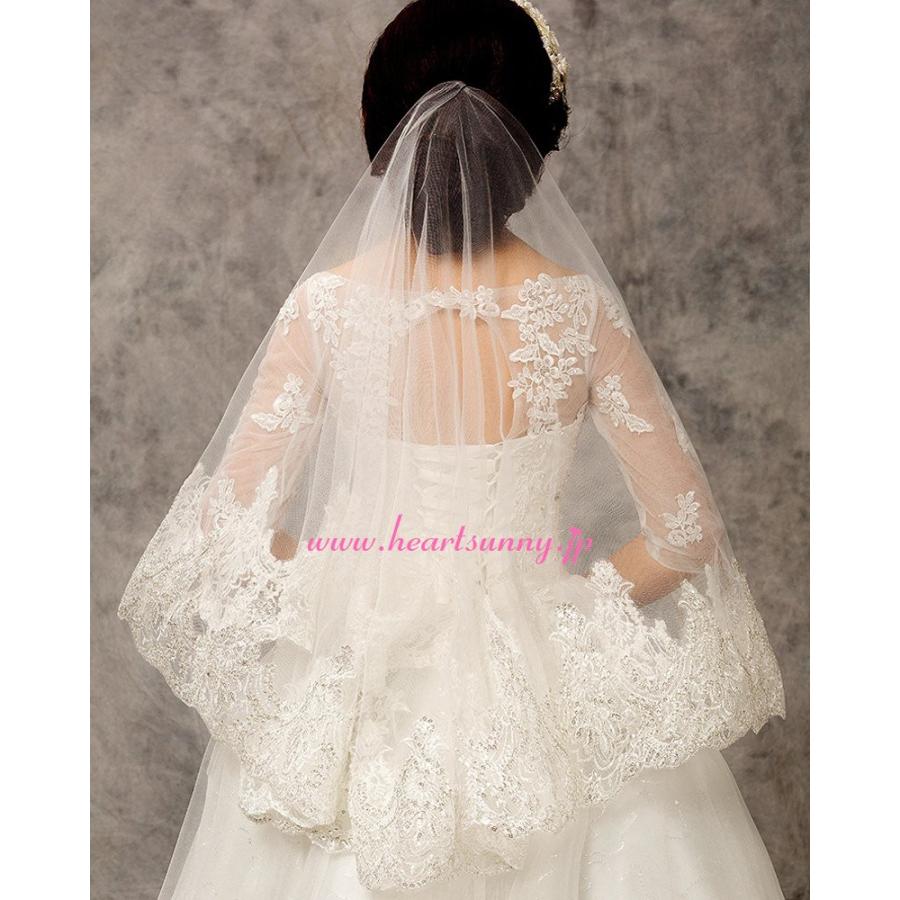 ミドルマリアベール スパンコール飾り高級豪華花柄レース 1 5m ウェディング T040 T040 Heartsunny 通販 Yahoo ショッピング