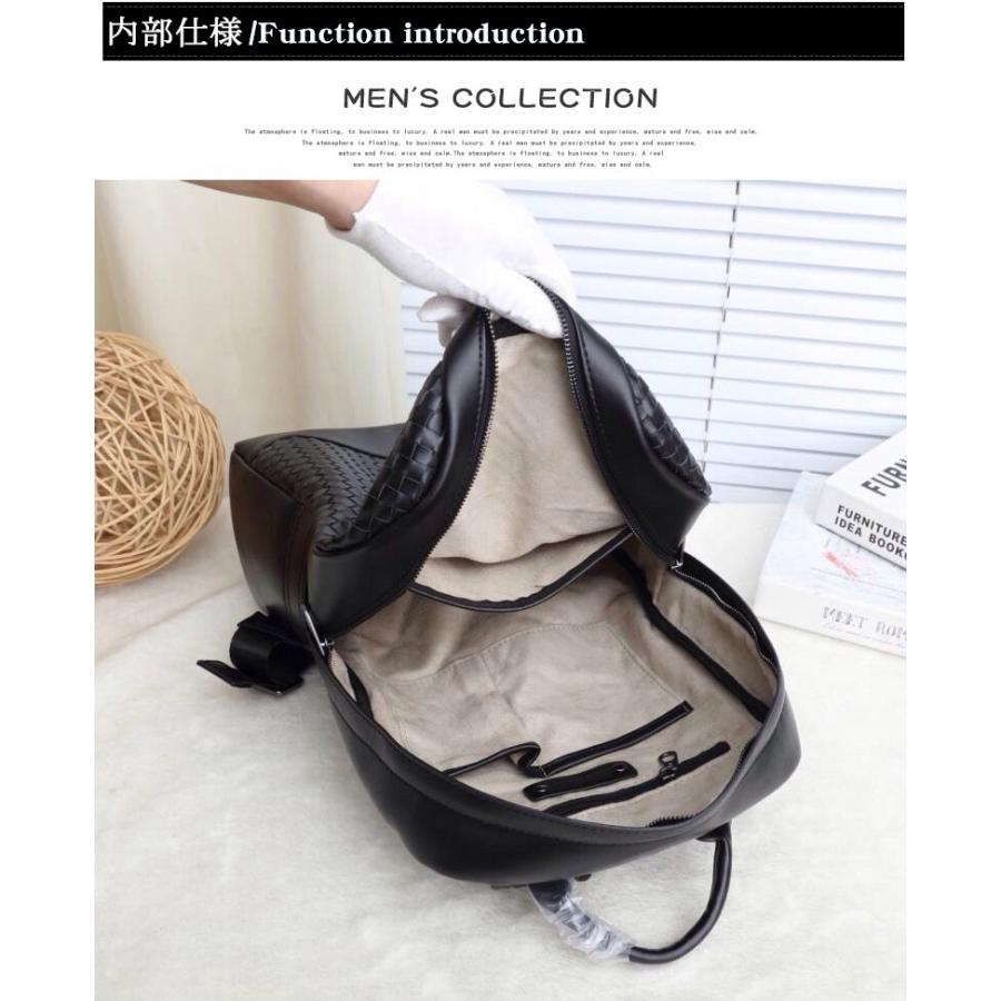 綺麗なイントレチャート 本革 バックパック リュックサック 14PC A4  