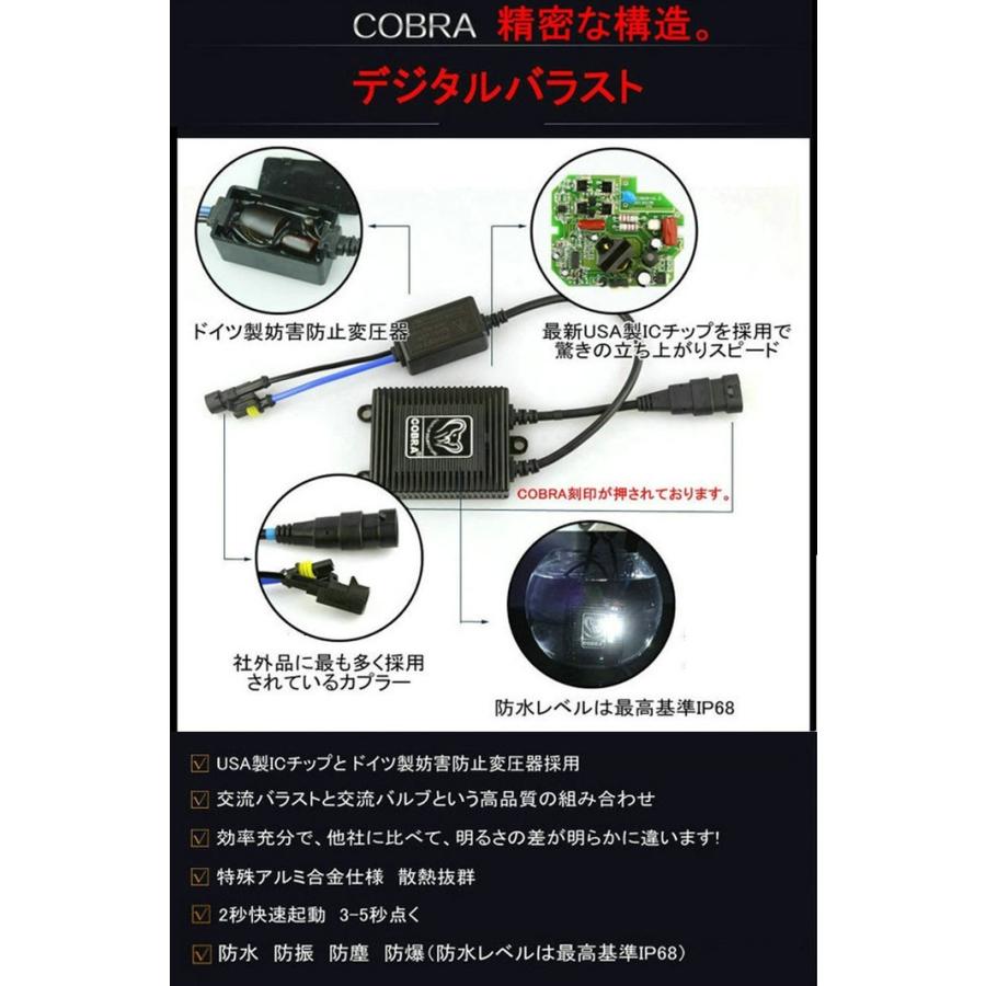 COBRA HIDキット ヘッドライト 35W コブラ HIDキット ヘッドライト COBRA製 極薄型 HIDキットH4 Hi/Lo