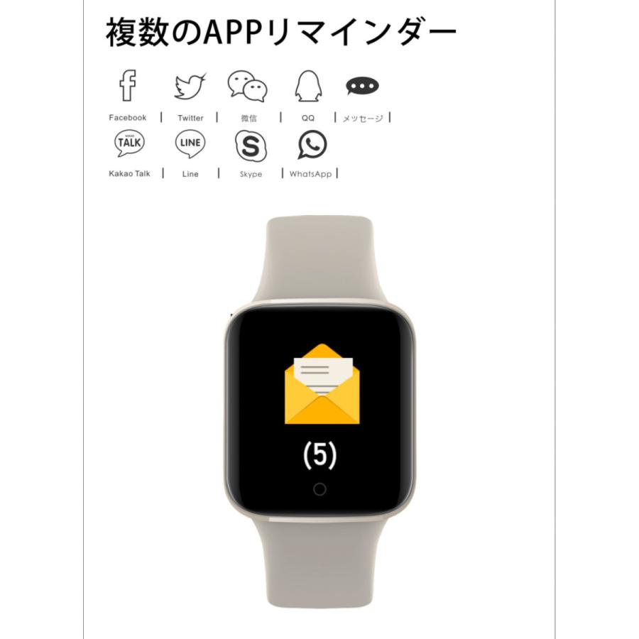 スマートウォッチ 体温測定 血圧計 血中酸素濃度計 活動量計 心拍計 歩数計 IP67防水 IOS Android メール line 着信通知 睡眠検測  腕時計 |  | 11