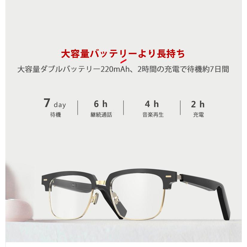 スマートブルートゥース眼鏡 スマートメガネ Bluetoothスマートメガネ レンズ交換可能 ライトカットグラス ワイヤレスメガネ 通話可能