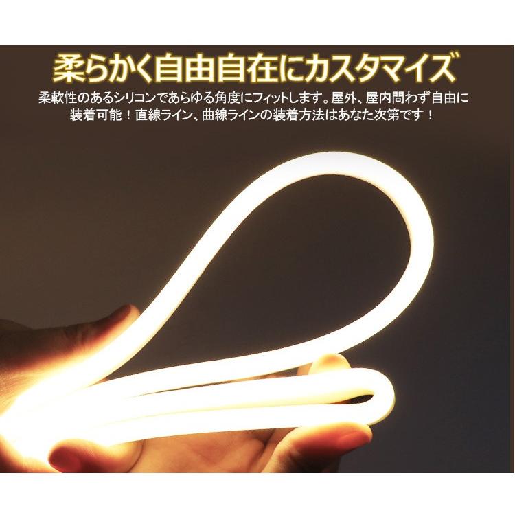 BANNAI ledテープライト PSE認証 EL蛍光チューブ管 次世代ネオンled AC100v 1200SMD/10M 10m  LEDネオン看板 切断可能 ネオンサイン 間接照明 オレンジ_2