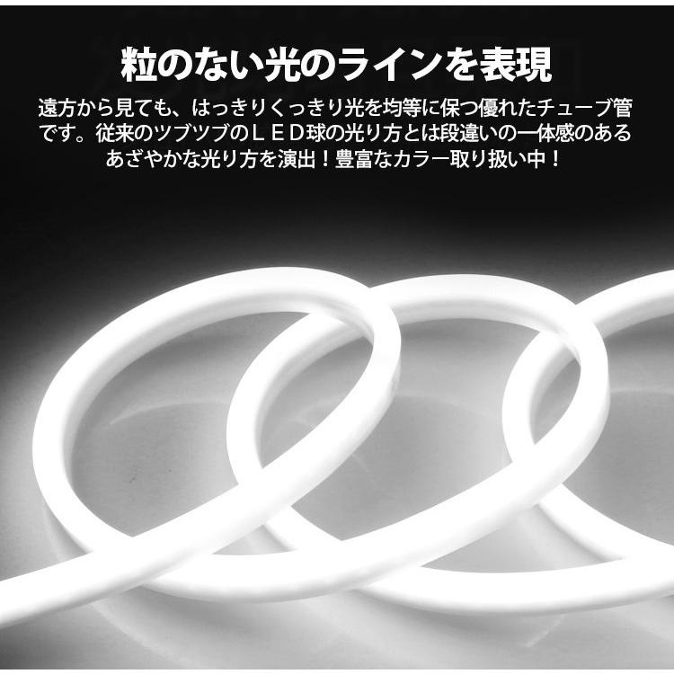 BANNAI ledテープライト イルミネーション ネオンサイン 次世代ネオンled AC100V 5m EL蛍光チューブ管 LEDネオン看板 切断可能 間接照明 棚下照明 レッド_3