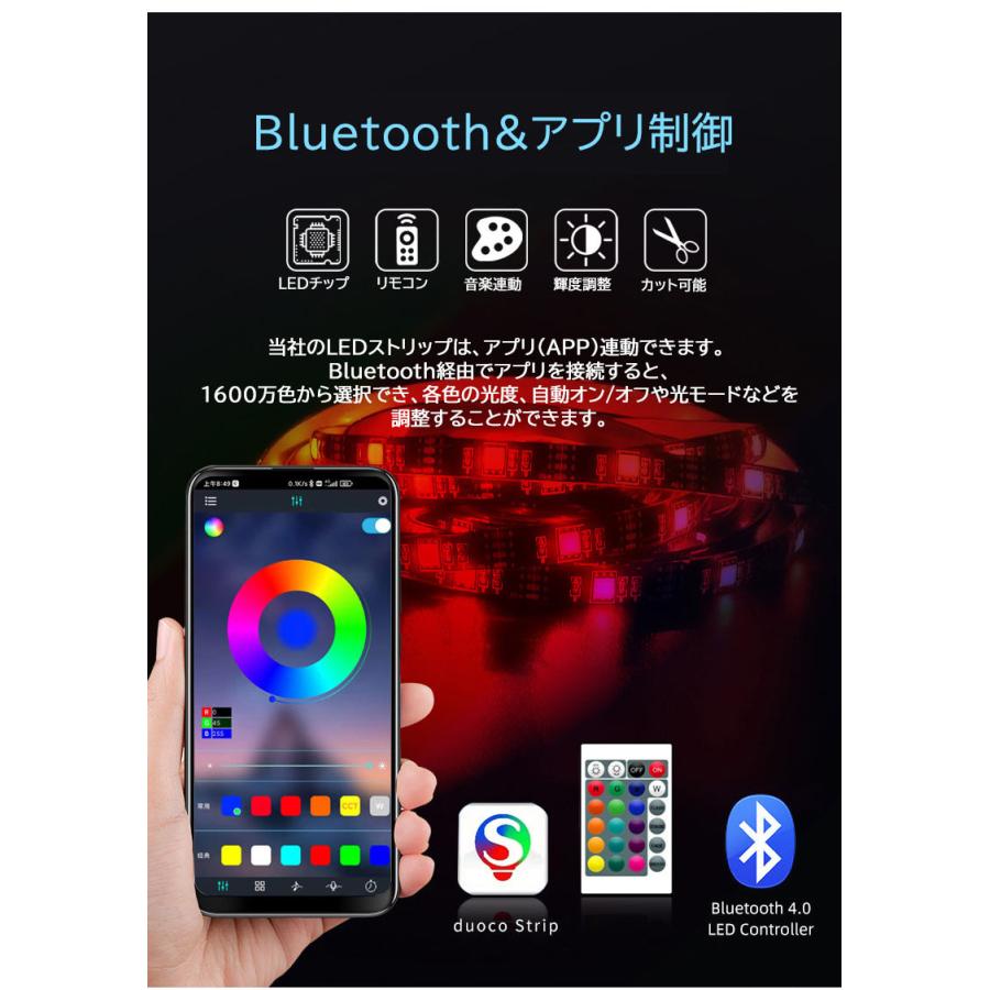 BANNAI ledテープライト テープライト RGB USB 間接照明 3m/5m セット